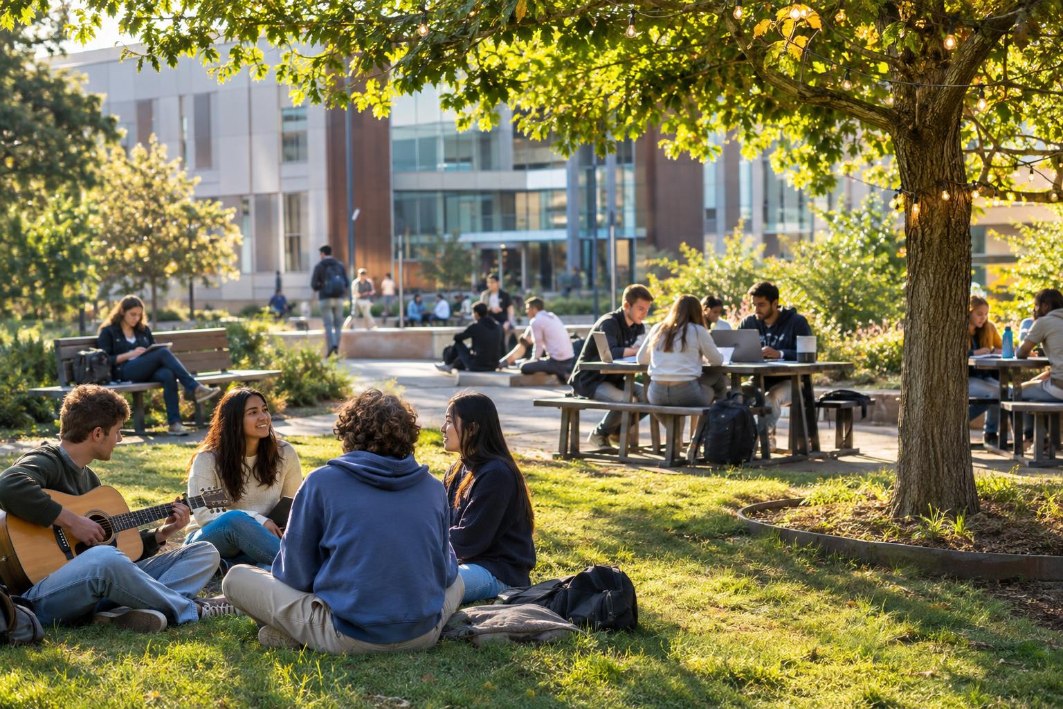 Students on campus
