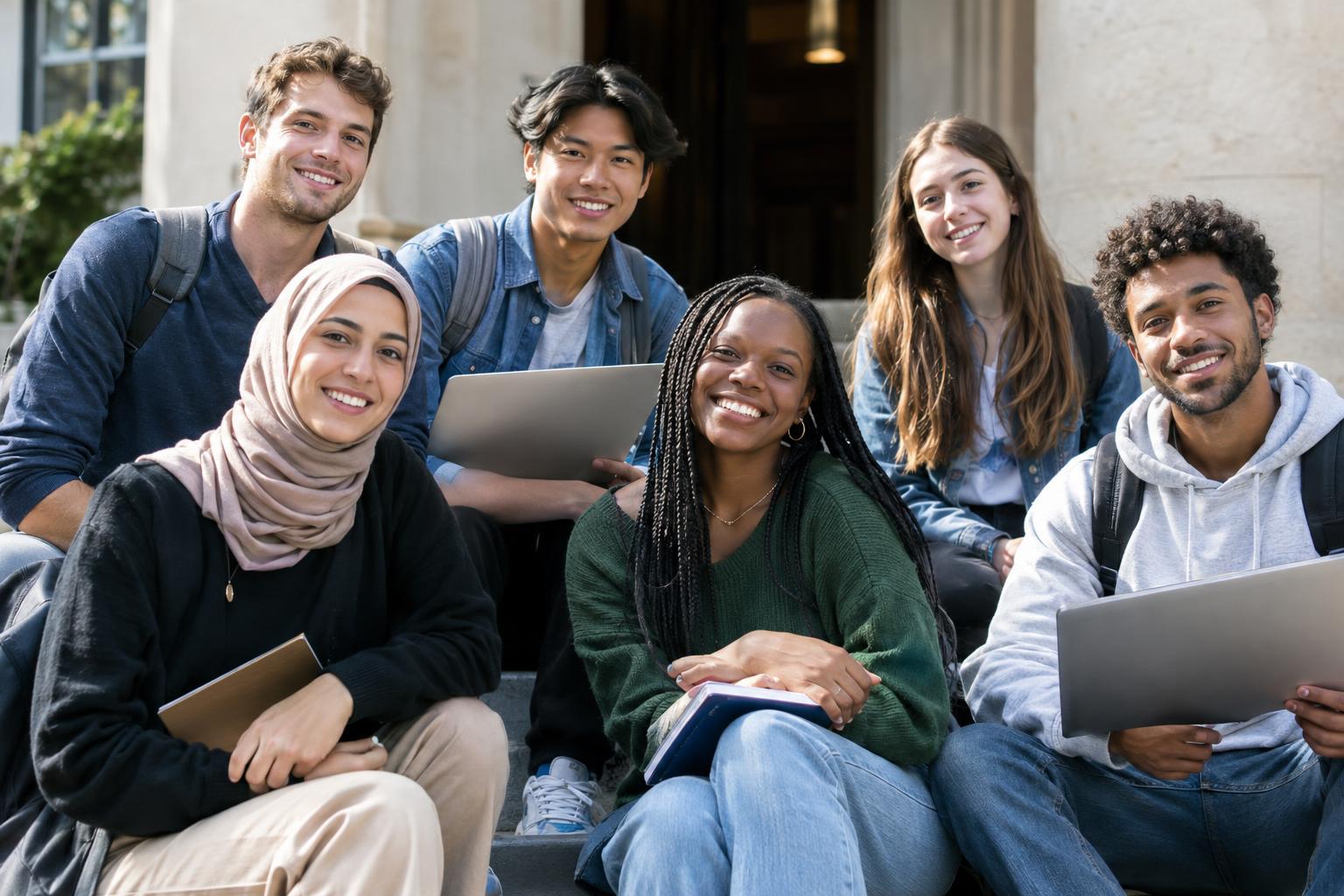 International students on campus
